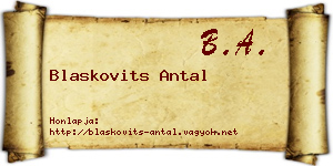Blaskovits Antal névjegykártya
